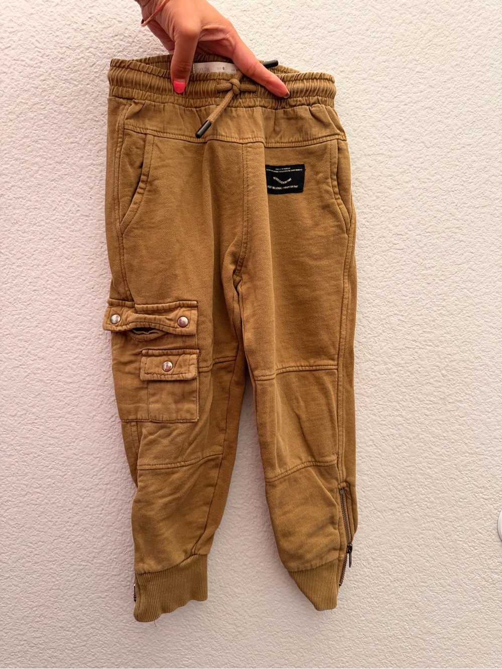 Zara Tan Cargo Jogger Pants for Kids